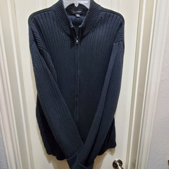 Pacific Heights Men's Black Zip Sweater, XXL - Picture 1 of 8